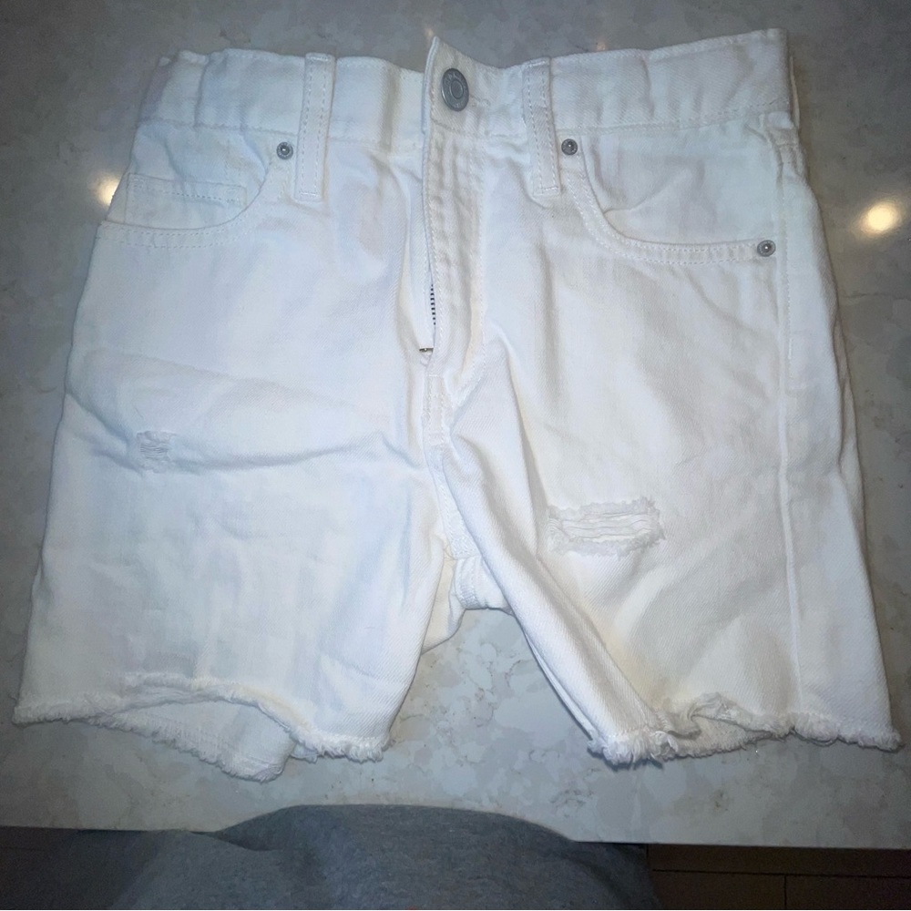 Girls Old Navy size 8 high rise adjustable waist white shorts